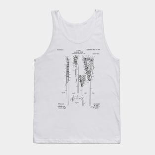 Lacrosse Stick Patent - Lacrosse Player Art - Black And White Tank Top